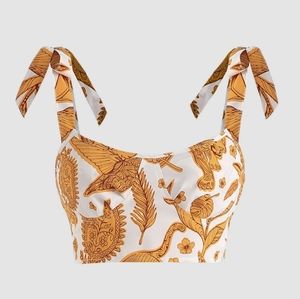 Boho Tropical & Animal Tie Shoulder Tank Top